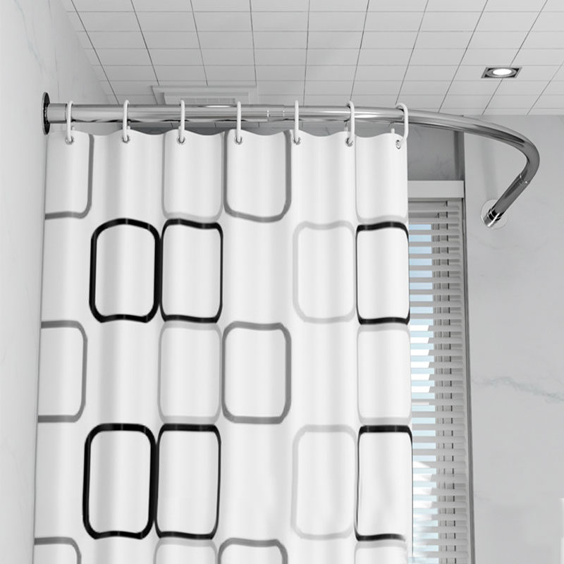 鹰帝斯浴帘杆弧形免打孔伸缩杆浴帘装u形l形弧形卫生间浴帘架