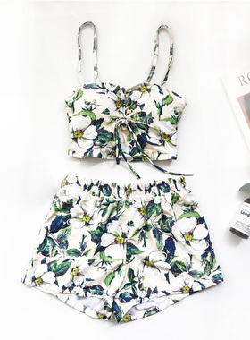 VV/20ss 日系可爱小清新x碎花游泳衣女三件套学生温泉度假分体泳