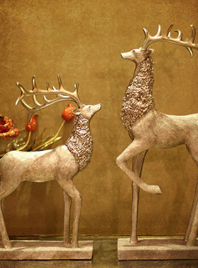 欧式鹿家居装饰品电视柜摆件客厅创意工艺品送礼闺蜜结婚礼物高档