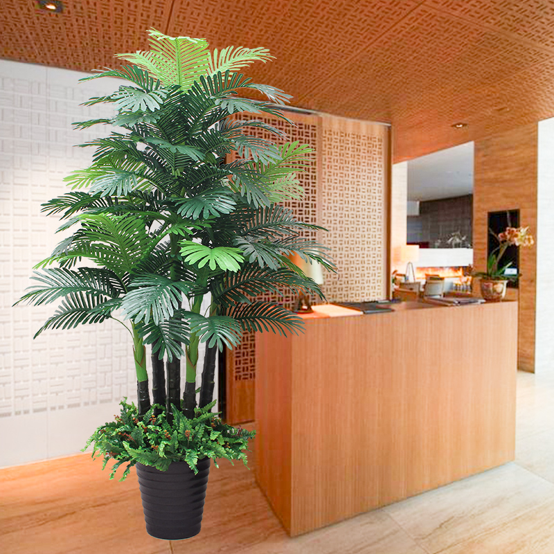 仿真散尾葵植物客厅大型盆栽摆件装饰假绿植防真盆景X假花落地葵