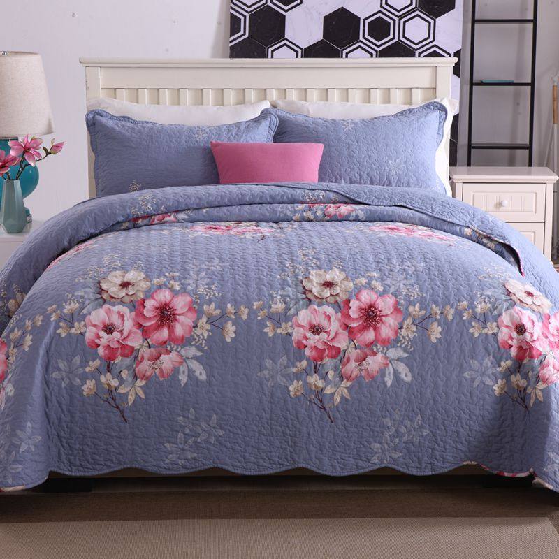 包邮全棉斜纹绗缝被床盖四件套夹棉床单三件套炕单双人铺盖空调被,床上用品,床盖,淘宝优惠券,粉丝福利购,淘宝优惠卷