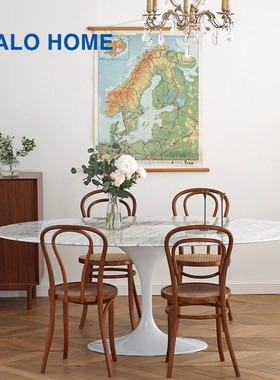 JLO 大理石圆形餐桌 意大利卡拉拉白大理石椭圆形