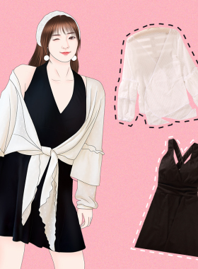 温泉泳衣女大码2019新款潮胖mAm200斤遮肚显瘦保守裙式大胸游泳衣