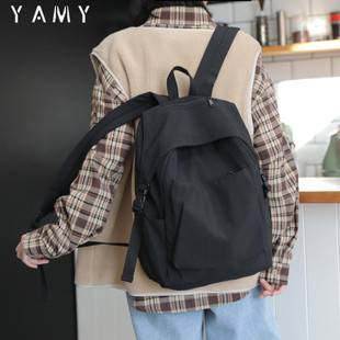 双肩包女ins风设计感英伦风简C约男大学生日系黑色小众背包书包