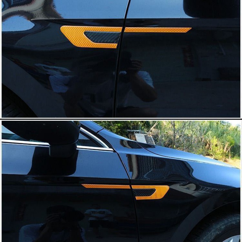 汽车反光贴叶子板警示贴轮眉保险杠车门夜间警示反光防刮增撞条