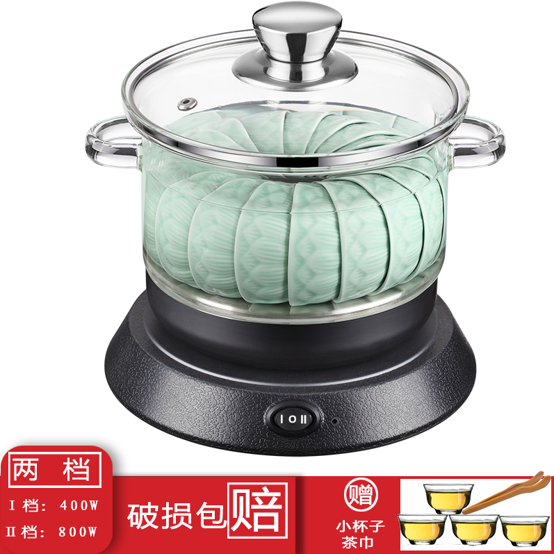 茶杯玻璃锅平底茶洗消毒锅套装功夫茶具电磁炉用不锈钢锅茶道配件