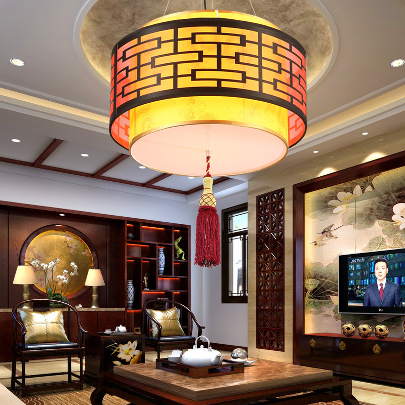 中式吊灯客厅餐厅羊皮灯茶楼茶室仿古灯酒店包厢大厅工程灯具