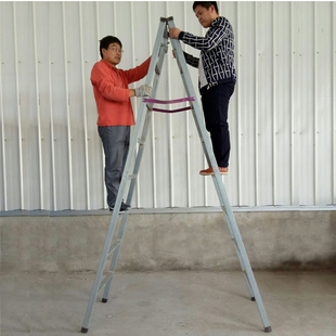 包邮 工程人字梯家用梯子 折叠梯钢管加厚双侧梯铁管梯走动阁楼梯
