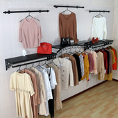 挂衣架 货架上墙侧挂壁挂衣服展示架男女童装 服装 店墙挂展示架服装