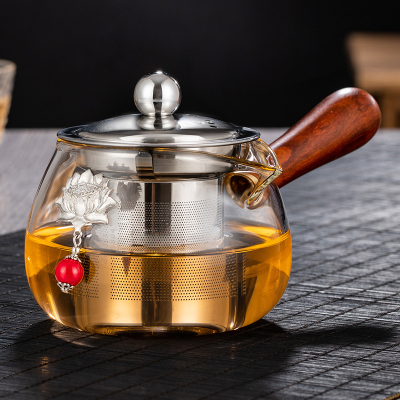 侧把公道杯茶漏一体套装加厚耐热玻璃公杯茶海分茶器过滤煮茶器