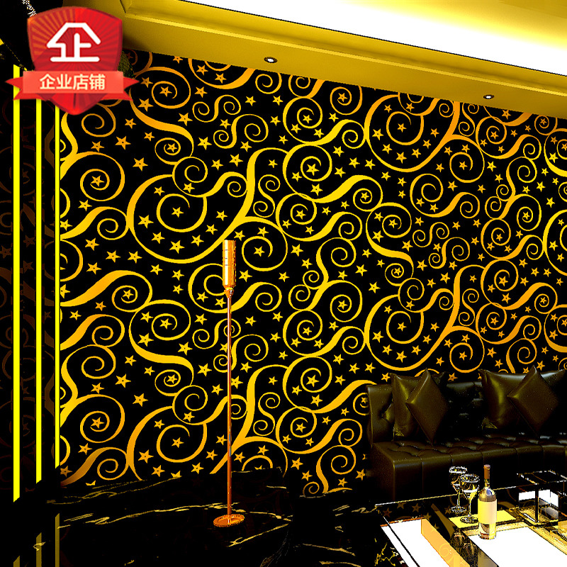 KTV墙纸 3d立体个性时尚闪光墙布酒吧酒店花俏舞厅包厢主题房壁纸