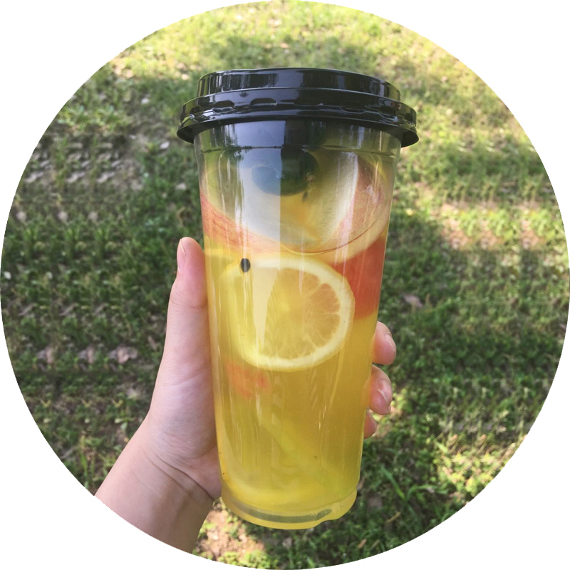 一次性90口径透明奶茶塑料杯子400/500/600/700ml1000只打包光杯