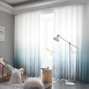 窗帘22年新款 客厅现代白色层带纱阳台窗纱纱帘透光透人