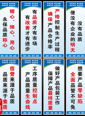 工厂车间安全励志生产标语牌企业文化宣传墙品质库管理标识牌