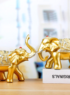 大象摆件招财一对家居客厅玄关电视酒柜装饰品工艺品现代摆设创意