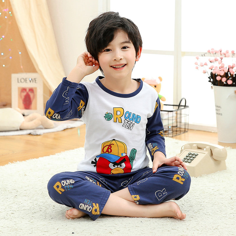 儿童睡衣春夏男童男孩秋款纯棉家居服套装长袖长裤棉质夏季中大童