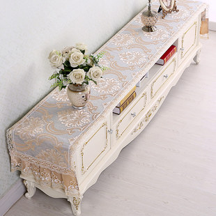 茶几电视柜桌布布艺电视柜布盖布罩垫防尘罩蕾丝长方形客厅欧式