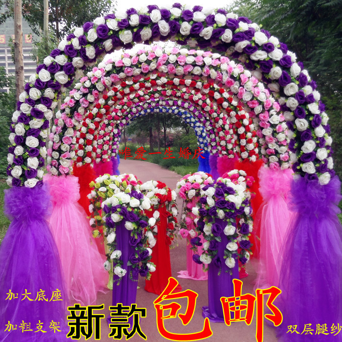 婚庆花门绢花拱门新款开业店庆活动拱门结婚拱门装饰婚礼布置花架