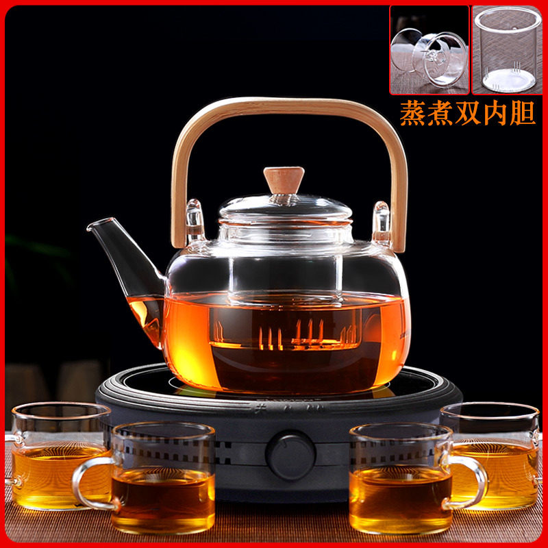 耐热蒸煮茶壶 烧水泡茶蒸煮养生壶 白茶普洱加厚煮茶器