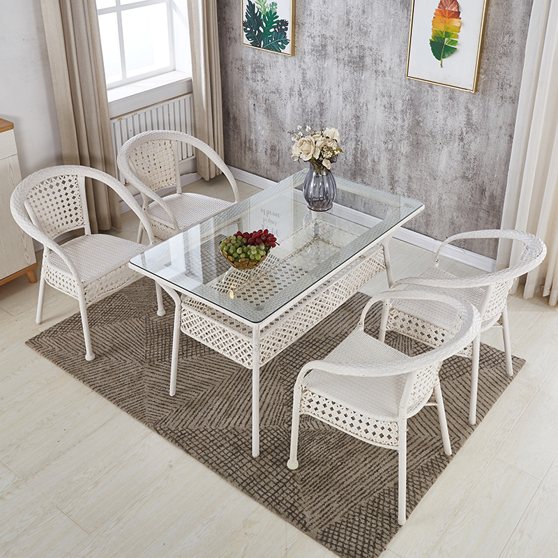 藤椅子桌子茶几装会客阳台茶楼休闲长方形藤椅三件茶桌椅