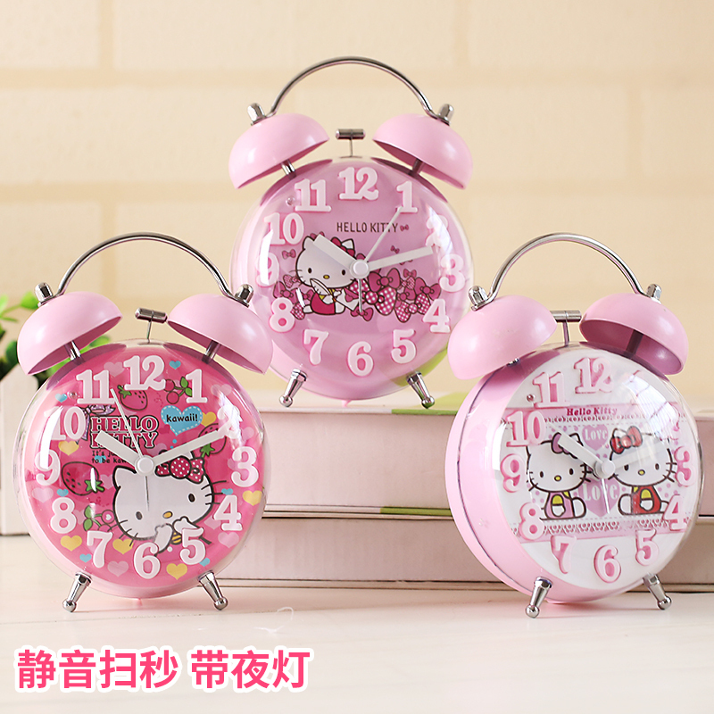 爱儿童卡通少女心闹钟创意时尚学生用静音床头个性现代打铃