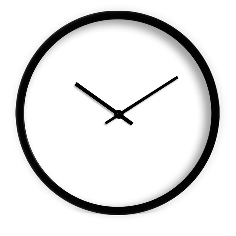 汉仪墨迹 简约全白创意现代时尚前卫 客厅卧室静音X挂钟石英时钟