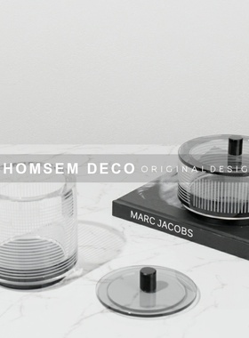 简约现代客厅卧室家居软装饰品水晶玻璃罐样板房首饰Z收纳罐摆件