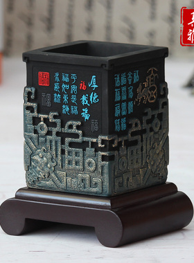 笔筒摆件办公室办公桌炭雕书房送老师实用谢师商务礼品Z纪念品定