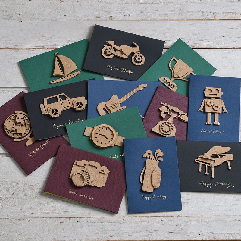 韩国创意高档儿童可爱卡通立体生日祝福贺卡生日邀请函留言小卡片