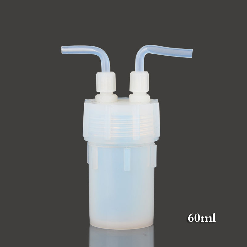 进口PFA洗气瓶带过滤器四氟瓶100/500ml耐酸碱铁氟龙换气洗气装置