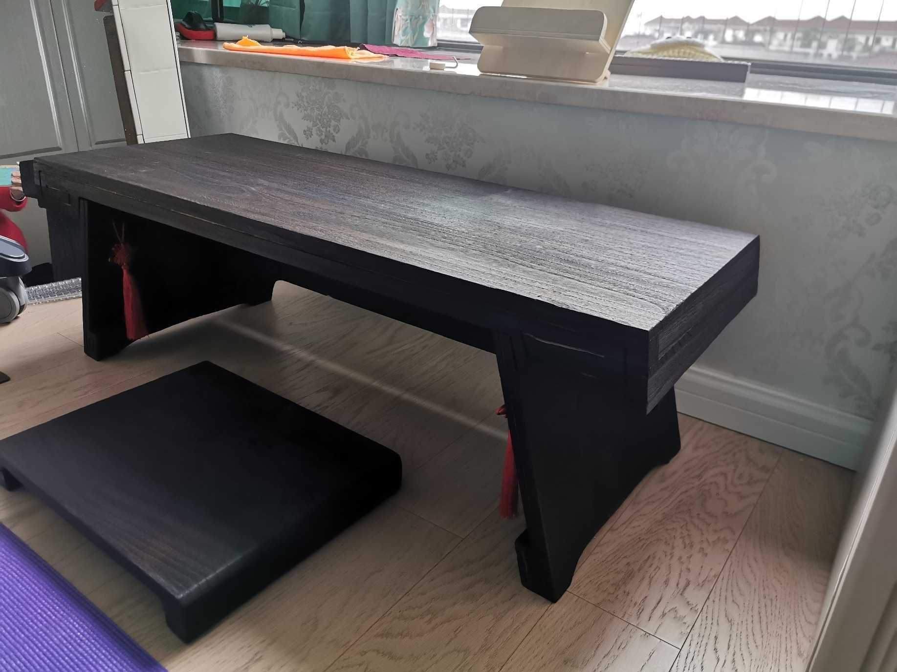 兰考纯泡a桐实木塌桌实木琴桌禅意国学桌便携式折叠伏羲式古琴桌