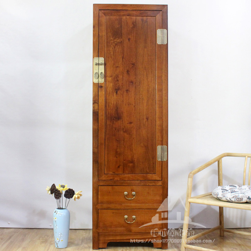 香樟木中式单门衣柜儿童衣橱实木收纳柜小户型卧室储物柜整体家具
