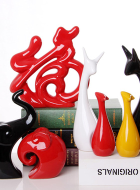 简约现代家居装饰工艺品陶瓷摆件客厅房间酒柜电视柜摆设创意个性