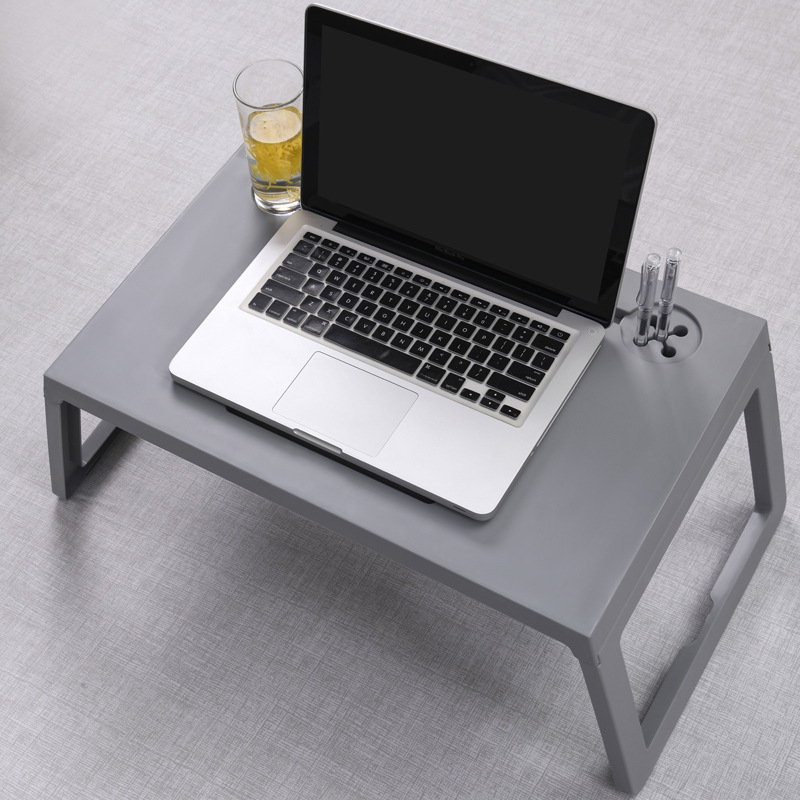 艾森卡折叠电脑桌简约书桌卧室懒人桌塑料学生寝室床上桌月子餐桌