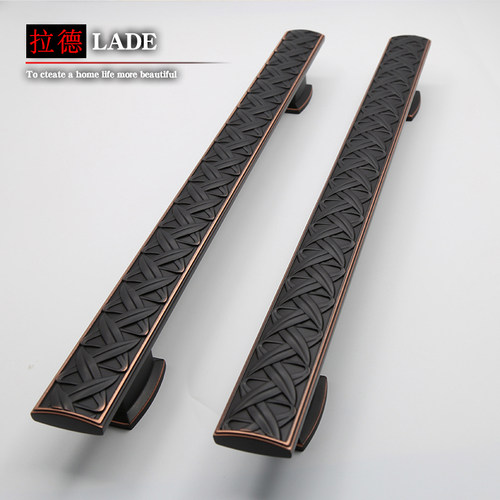 玻璃推拉门大拉手黑色对装暗明装大拉手木门酒店别墅玻璃门大拉手