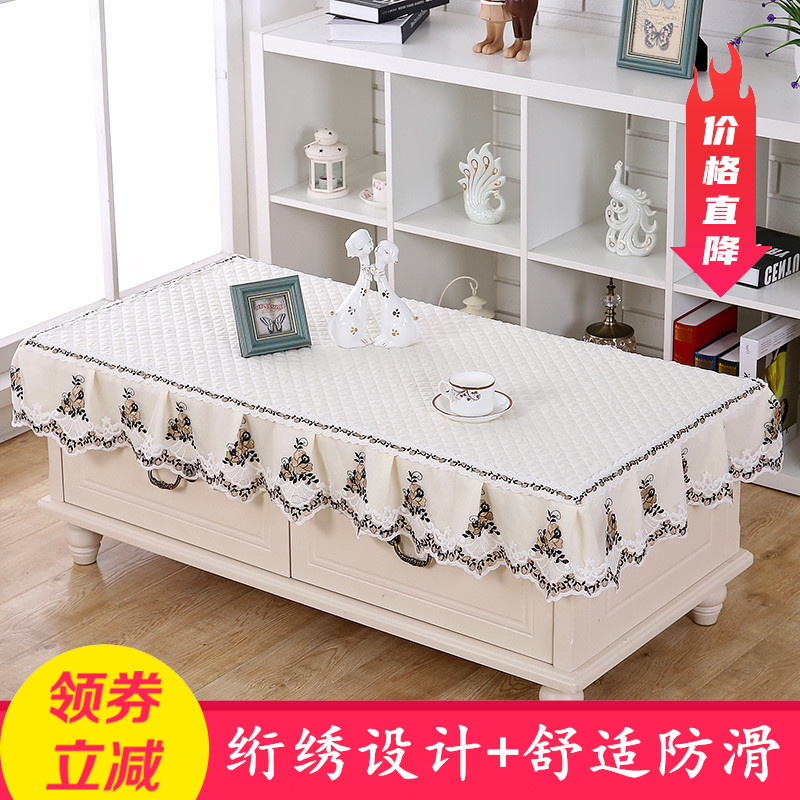 布艺茶几桌布客j厅长方形茶几罩套田园桌布茶几垫加厚防滑防尘桌