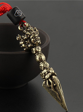 藏式纯铜个性普巴金刚降魔杵吊坠挂件法器护身符平安男本命年项链