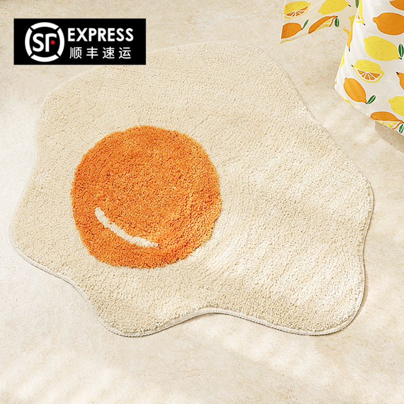 should地毯/创意煎蛋造v型卫生间进门防滑地垫子卧室客厅床边地毯