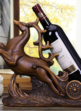 创意小鹿红酒架摆件现代酒柜装饰C品电视柜博物架摆设乔迁新居礼