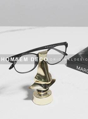 现代轻奢创意艺术金n色眼镜支架软装饰品样板间玄关电视柜书桌摆