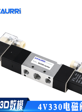 带中停中封三位五通电磁阀4V330-08-10/DC12V/DC24V/AC110V/AC22V