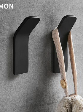 免打孔黑色衣g钩壁挂单钩小挂钩卫生间墙壁衣钩浴室毛巾挂钩挂衣