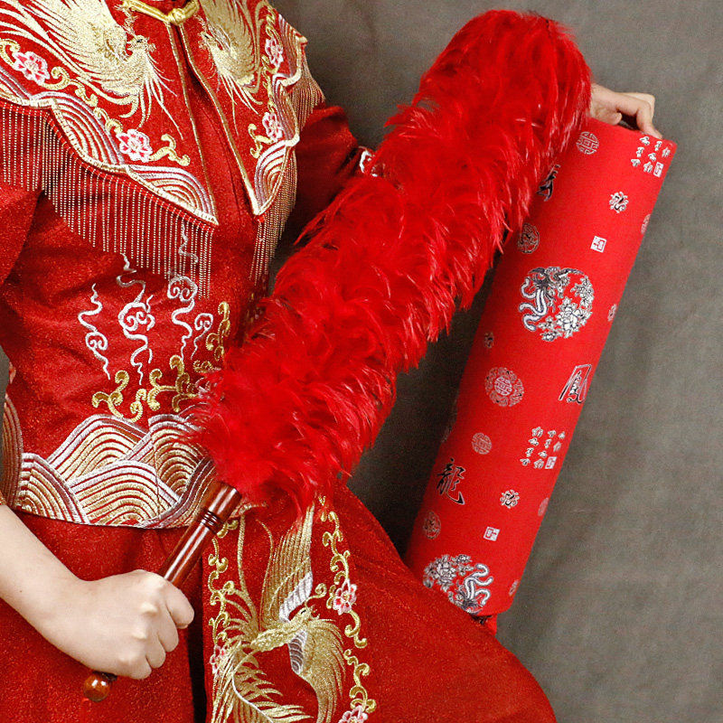 红色鸡毛掸子结婚庆除尘扫灰洁家车用静电除尘掸掉毛刷灰尘掸