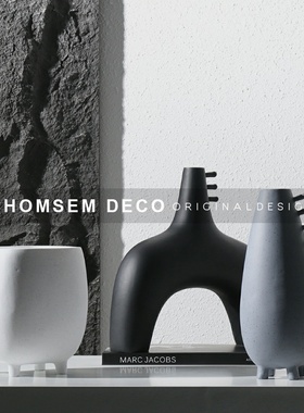 简约现代侘寂风插花器样板房间售C楼处花艺花束摆件家居桌面花瓶