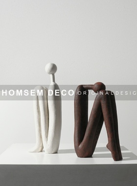 简约现代软装饰品售楼处样板房间家居创意艺术抽象人.物雕塑摆件