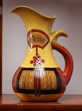 新中式陶瓷客厅玄关家庭摆u件博古架橱柜隔断入户进门工艺品装饰