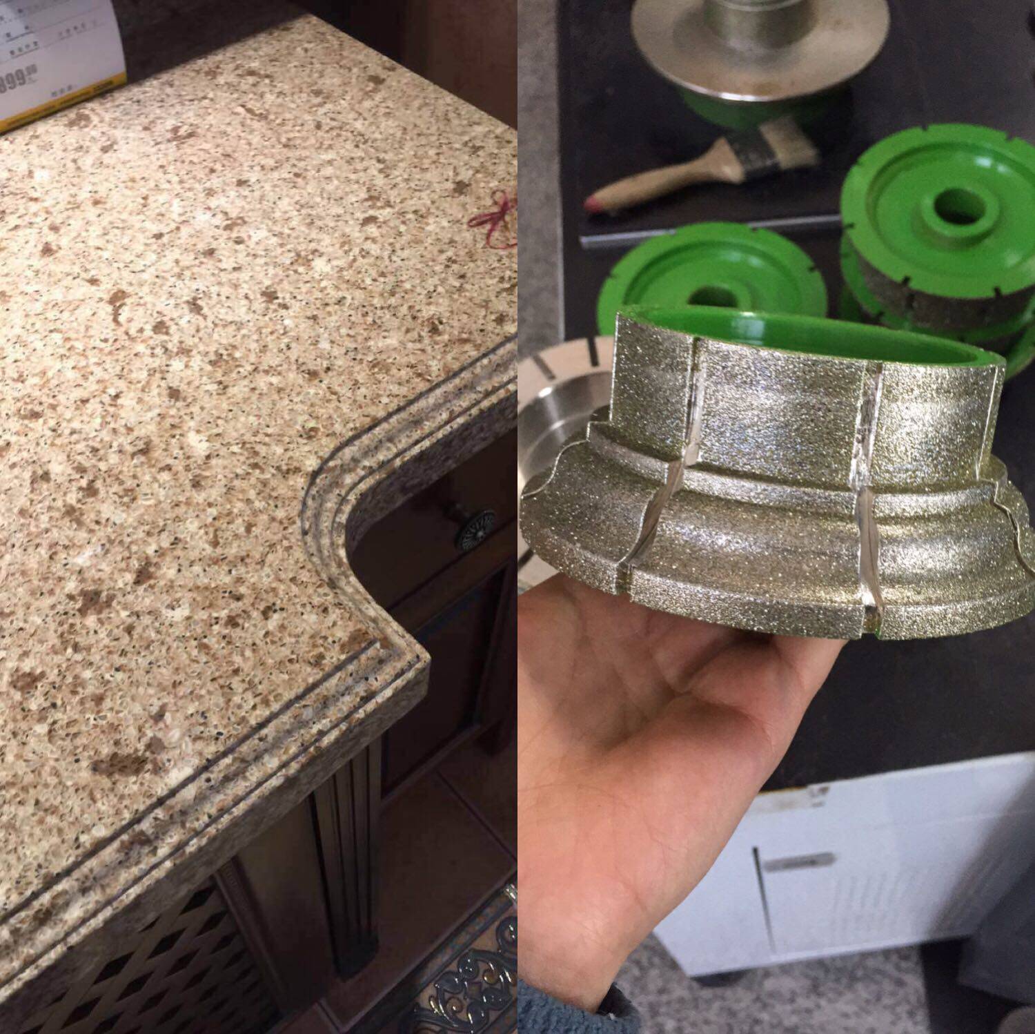 欧式多层边电镀磨轮线条轮 永固石材磨边轮 磨边机台面线条轮