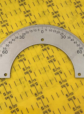 中分半圆刻度盘不锈钢实验量角器定制200x120X2 D031直销恒久万丰