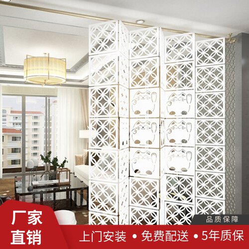 简易软帘折叠屏风适用于客厅隔断墙装饰 小户型卧室遮挡帘 悬挂式