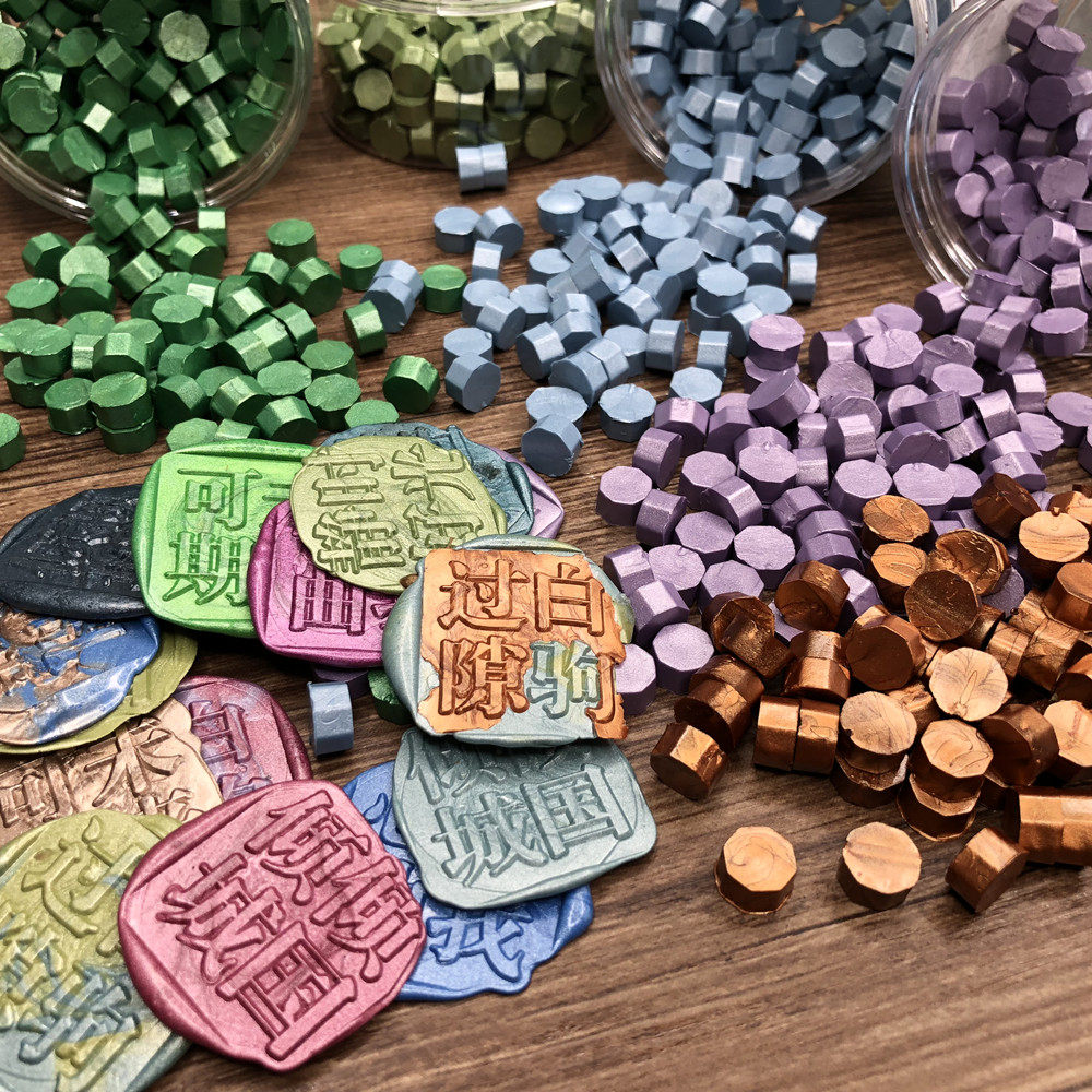 北欧冷色系大盒火漆蜡粒 蜡印章复古印章 剪贴封蜡印礼物封印颗粒